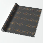 Trendy Schattig Plain Monogram Initiaal Naam Cadeaupapier (Uitgerold)