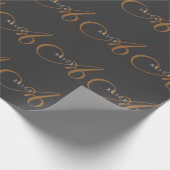 Trendy Schattig Plain Monogram Initiaal Naam Cadeaupapier (Hoek)