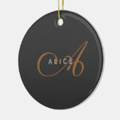 Trendy Schattig Plain Monogram Initiaal Naam Keramisch Ornament (Links)