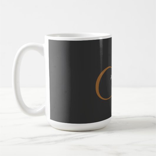 Trendy Schattig Plain Monogram Initiaal Naam Koffiemok (Links)