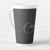 Trendy Schattig Plain Monogram Initiaal Naam Latte Mok (Linkerhoek)