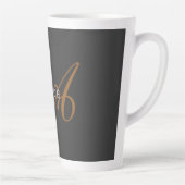 Trendy Schattig Plain Monogram Initiaal Naam Latte Mok (Rechts)