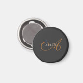 Trendy Schattig Plain Monogram Initiaal Naam Magneet (Voorkant / Achterkant)