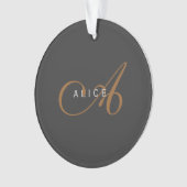 Trendy Schattig Plain Monogram Initiaal Naam Ornament (voorkant)