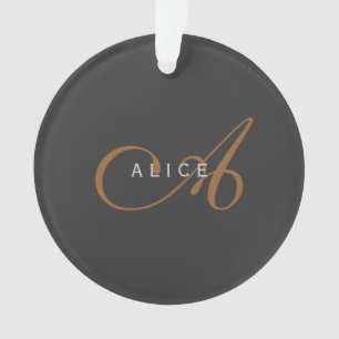 Trendy Schattig Plain Monogram Initiaal Naam Ornament