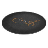 Trendy Schattig Plain Monogram Initiaal Naam Snijplank (Hoek)