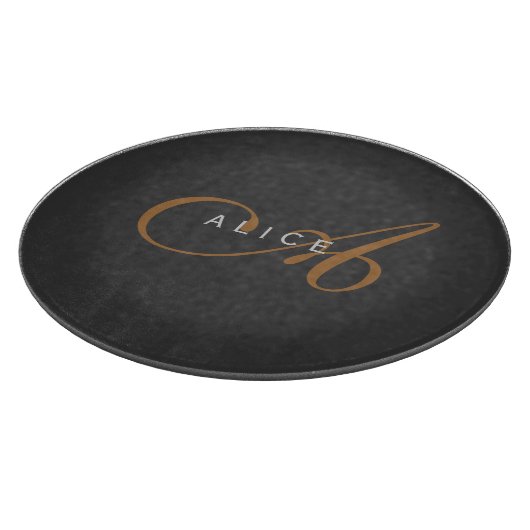 Trendy Schattig Plain Monogram Initiaal Naam Snijplank (Hoek)