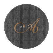 Trendy Schattig Plain Monogram Initiaal Naam Snijplank (Voorkant)