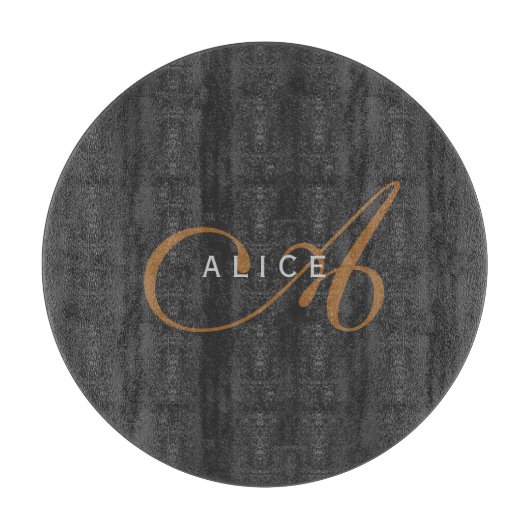 Trendy Schattig Plain Monogram Initiaal Naam Snijplank (Voorkant)