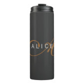 Trendy Schattig Plain Monogram Initiaal Naam Thermosbeker (Voorkant)