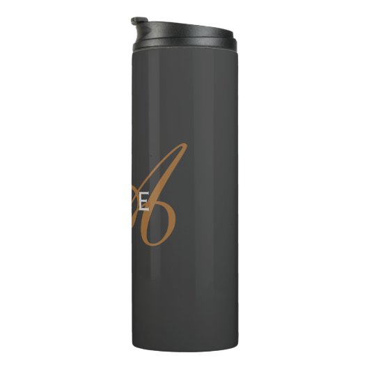 Trendy Schattig Plain Monogram Initiaal Naam Thermosbeker (Geroteerd rechts)