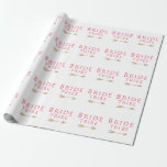 trendy schattig roze bruidtribe gouden pijl cadeaupapier<br><div class="desc">Moderne "bruidtribe" en faux gouden pijl-design. U kunt de achtergrondkleur van het product samenstellen.</div>