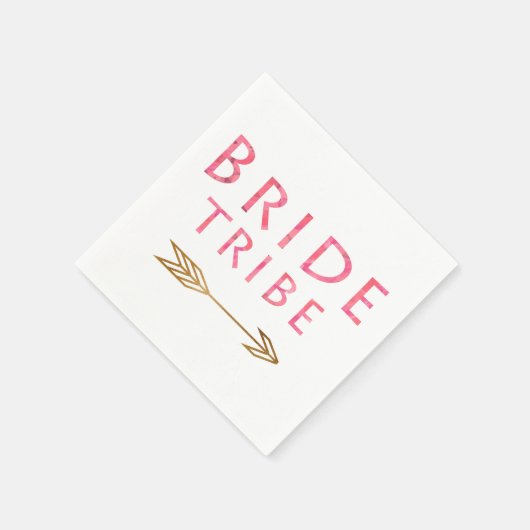 trendy schattig roze bruidtribe gouden pijl servetten (Hoek)