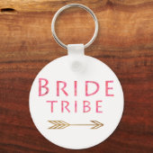 trendy schattig roze bruidtribe gouden pijl sleutelhanger (Voorkant)