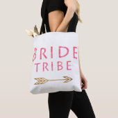 trendy schattig roze bruidtribe gouden pijl tote bag (Dichtbij)