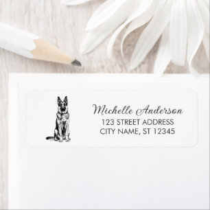 Trendy Schattige Duitse Herdershond Retouradres Etiket
