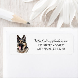 Trendy Schattige Duitse Herdershond Retouradres Etiket