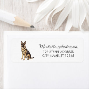 Trendy Schattige Duitse Herdershond Retouradres Etiket