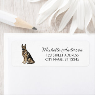 Trendy Schattige Duitse Herdershond Retouradres    Etiket