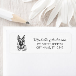 Trendy Schattige Duitse Herdershond Retouradres Etiket