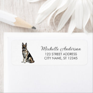 Trendy Schattige Duitse Herdershond Retouradres    Etiket