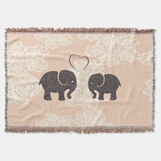 Trendy schattige  elegante olifanten uit liefde deken (Voorkant)