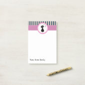 Trendy schattige girly cartoon grappige zwarte kat post-it® notes (Op bureau)
