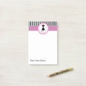 Trendy schattige girly cartoon grappige zwarte kat post-it® notes (Op bureau)