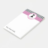 Trendy schattige girly cartoon grappige zwarte kat post-it® notes (Schuin)