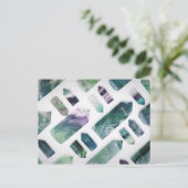 Trendy Schattige groen fluoriet kristal stenen pat Briefkaart (Staand voorkant)