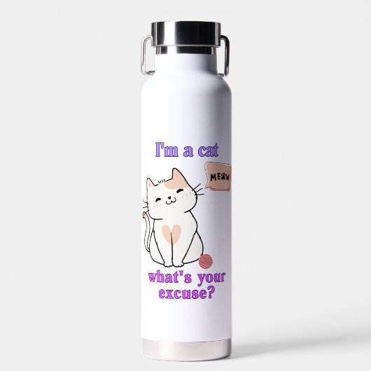 Trendy schattige kat waterfles (Voorkant)