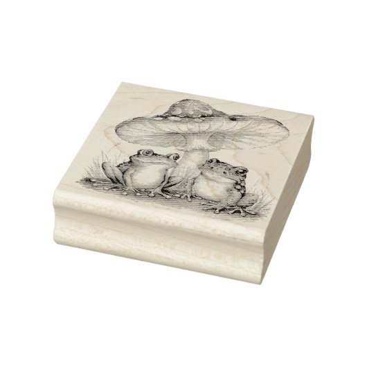 Trendy  Schattige Kikker en Paddenstoelen Rubberstempel (Stempel)