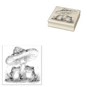 Trendy  Schattige Kikker en Paddenstoelen Rubberstempel (Gestempeld)