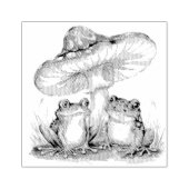 Trendy  Schattige Kikker en Paddenstoelen Rubberstempel (Afrduk)