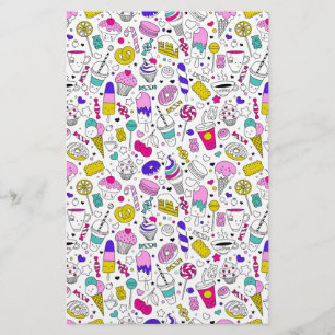 Trendy Schattige Kleurrijk Snoep Snoepjes Desserts Briefpapier