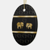 Trendy schattige luxe zwarte/gouden olifant uit li keramisch ornament (Links)