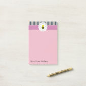Trendy schattige moderne girly bij post-it® notes (Op bureau)