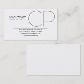 Trendy Schattige Monogram Zwart Wit Visitekaartje (Voorkant / Achterkant)