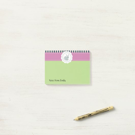 Trendy schattige paas cartoon grappig konijn post-it® notes (Op bureau)