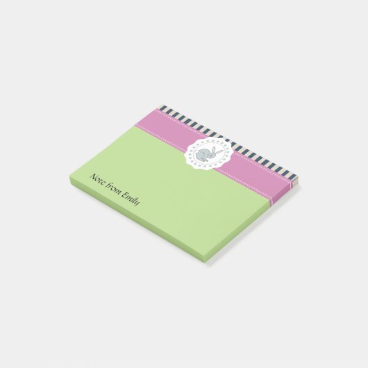 Trendy schattige paas cartoon grappig konijn post-it® notes (Schuin)
