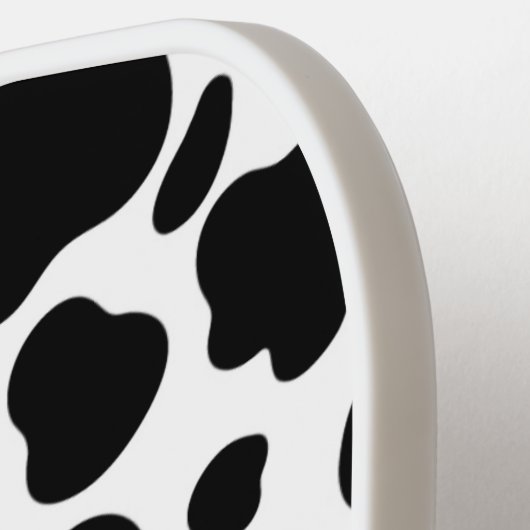 Trendy Schattige Plezier Zwart & Wit Koe Patroon A Pickleball Paddle (Links Detail)