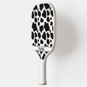 Trendy Schattige Plezier Zwart & Wit Koe Patroon A Pickleball Paddle (Links)