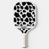 Trendy Schattige Plezier Zwart & Wit Koe Patroon A Pickleball Paddle (Achterkant)