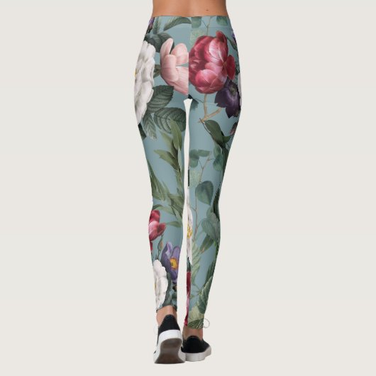 Trendy schattige vrouwelijke romantische luxe blau leggings (Achterkant)