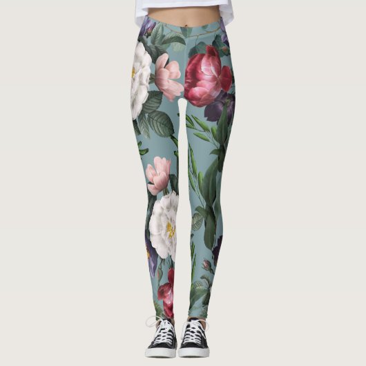 Trendy schattige vrouwelijke romantische luxe blau leggings (Voorkant)