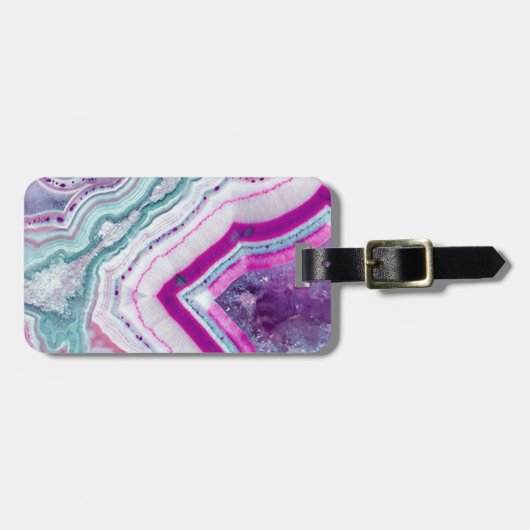 Trendy Schattigee Agaat Geode Bagagelabel (Voorkant horizontaal)