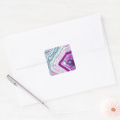 Trendy Schattigee Agaat Geode Vierkante Sticker (Envelop)