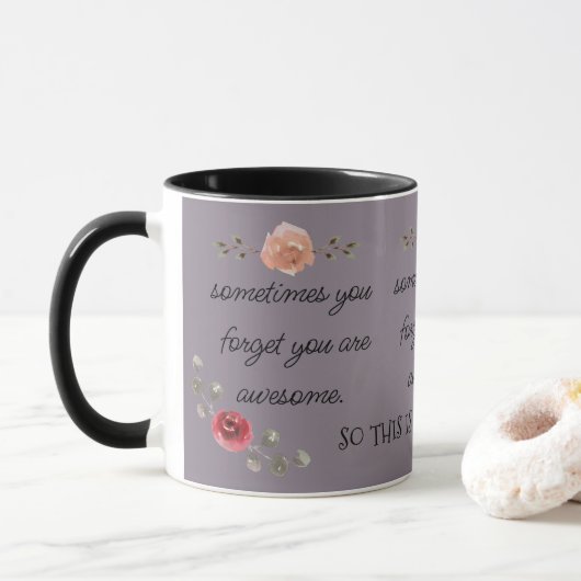 Trendy & Schattigee bloemen U bent Geweldige koffi Mok (Met donut)