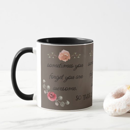 Trendy & Schattigee bloemen U bent Geweldige koffi Mok (Met donut)