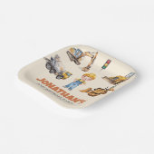 Trendy Schattigee bouwvoertuigen Verjaardagsfeest Papieren Bordje (Gebogen)